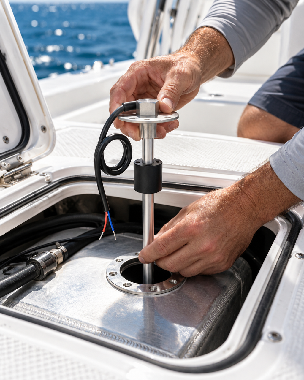 Installing a Frimarine fuel sending unit in a boat tank