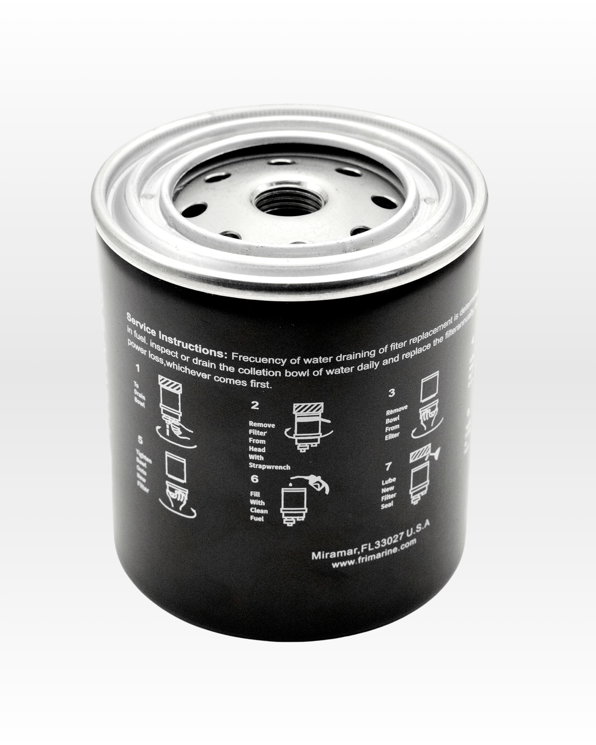 Fuel filter service instructions printed on the FFWS2003