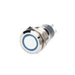 Frimarine PBLR0019 Marine Push Button Switch 19mm 316 Stainless Steel Blue LED Ring IP65
