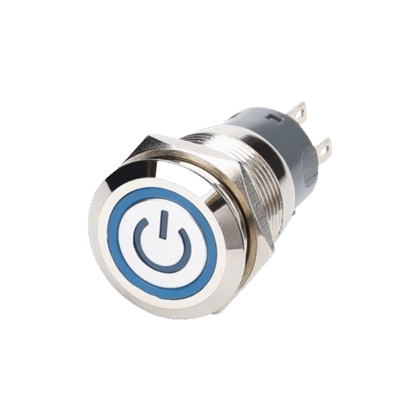 Push-Button-Switch-PPBL0025-Marine-Grade-Frimarine Frimarine PPBL0025 Panel Mount Marine Push Button Switch 25mm Stainless LED IP65 Waterproof